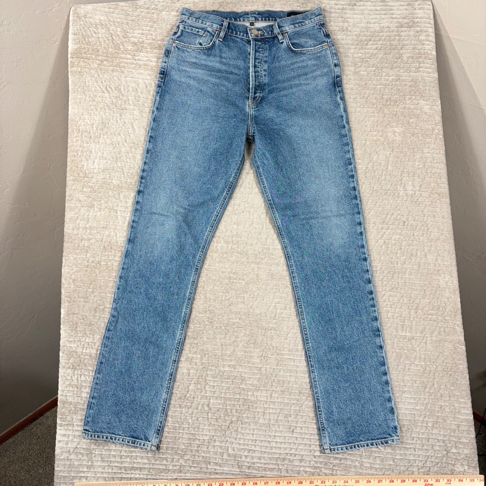 GOLDSIGN High Rise Straight Leg Jeans Blue W3002-1279 Size 29 Made in USA